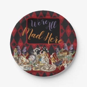 Alice Avonturen met Wonderland Gekke Cheshire Kat Papieren Bordje