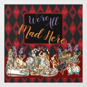 Alice Avonturen met Wonderland Gekke Cheshire Kat Raamsticker