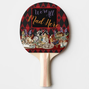 Alice Avonturen met Wonderland Gekke Cheshire Kat Tafeltennisbatje