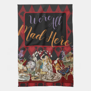 Alice Avonturen met Wonderland Gekke Cheshire Kat Theedoek
