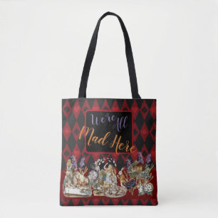 Alice Avonturen met Wonderland Gekke Cheshire Kat Tote Bag