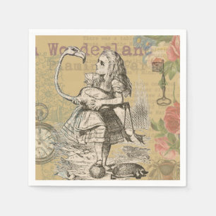 Alice Avonturen Wonderland Flamingo Klassieker Servet