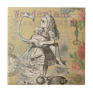 Alice Avonturen Wonderland Flamingo Klassieker Tegeltje