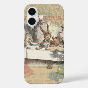 Alice Avonturen Wonderland Gekke Theepartij Kunst iPhone 16 Hoesje