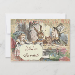 Alice Avonturen Wonderland Gekke Theepartij Kunst Kaart