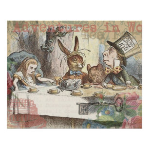 Alice Avonturen Wonderland Gekke Theepartij Kunst Poster