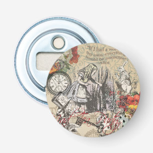 Alice Avonturen Wonderland Gordijn Klassieke Kunst Button Flesopener