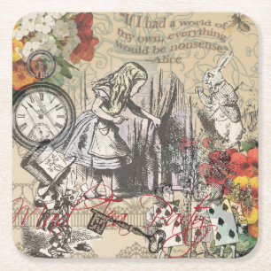 Alice Avonturen Wonderland Gordijn Klassieke Kunst Kartonnen Onderzetters
