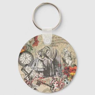 Alice Avonturen Wonderland Gordijn Klassieke Kunst Sleutelhanger