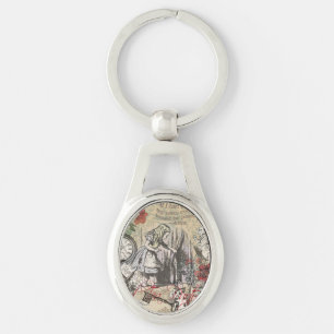 Alice Avonturen Wonderland Gordijn Klassieke Kunst Sleutelhanger