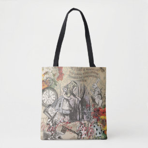 Alice Avonturen Wonderland Gordijn Klassieke Kunst Tote Bag
