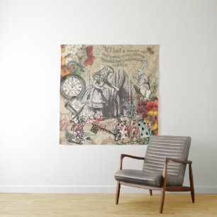 Alice Avonturen Wonderland Gordijn Klassieke Kunst Wandkleed