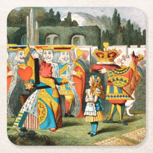Alice Avonturen Wonderland Hartenkoningin Kartonnen Onderzetters
