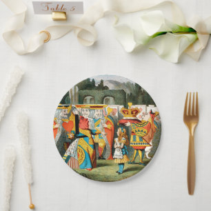 Alice Avonturen Wonderland Hartenkoningin Papieren Bordje