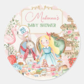 Alice Avontuur in Woderland Baby shower Tea Party Ronde Sticker (Voorkant)