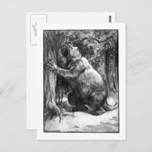 Alice B. Woodward: Megatherium art briefkaart (Voorkant / Achterkant)