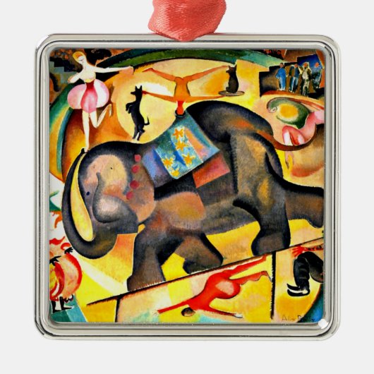 Alice Bailly - Het olifant, mooi kunstschilderij, Metalen Ornament (Voorkant)