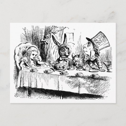 Alice bij de Mad Tea Party Briefkaart (Voorkant)