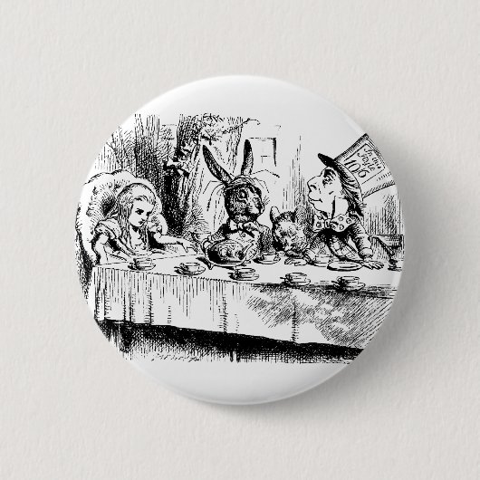 Alice bij de Mad Tea Party Ronde Button 5,7 Cm (Voorkant)