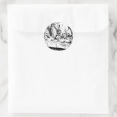 Alice bij de Mad Tea Party Ronde Sticker (Tas)