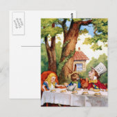 Alice bij de Tea Party van de Mad Hatter in Wonder Briefkaart (Voorkant / Achterkant)