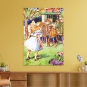 Alice bij de Tea Party van de Mad Hatter in Wonder Canvas Afdruk (Insitu (Woonkamer))