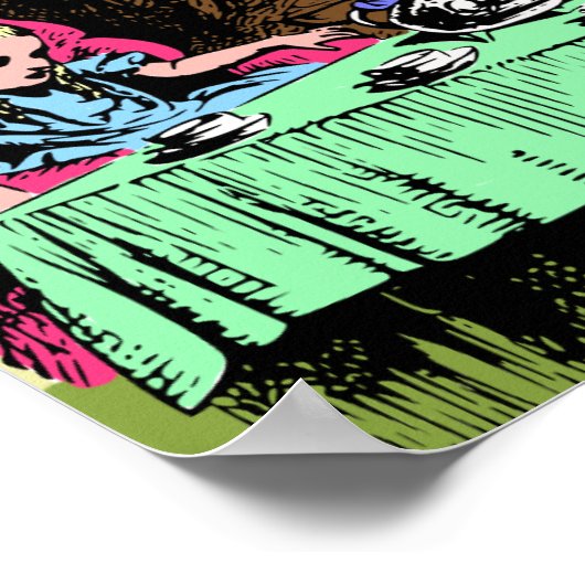 Alice bij de Tea Party van de Mad Hatter Poster (Hoek)