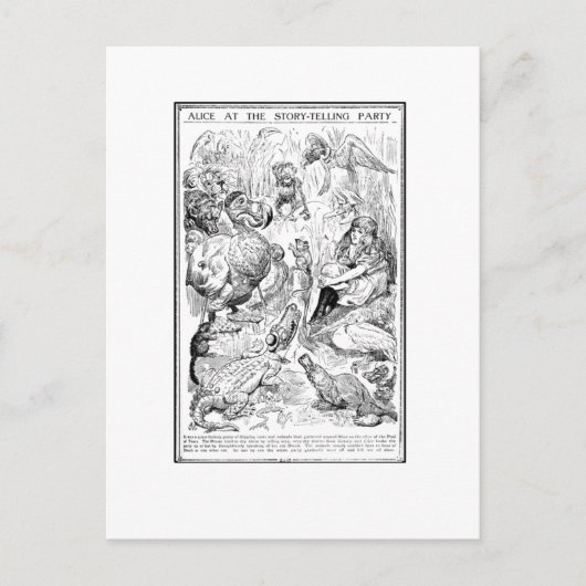 Alice bij de Verhaal-Telling Partij Briefkaart (Voorkant)