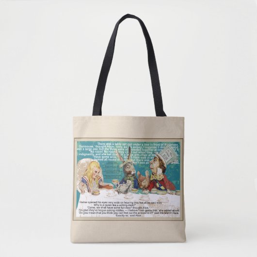 Alice bij het theefeestje van de Mad Hatter Tote Bag (Voorkant)