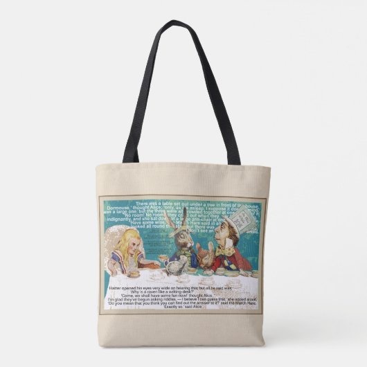 Alice bij het theefeestje van de Mad Hatter Tote Bag (Achterkant)