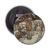 Alice Birthday Unverjaardagskonijn Hatter Party Button Flesopener (Voorkant)