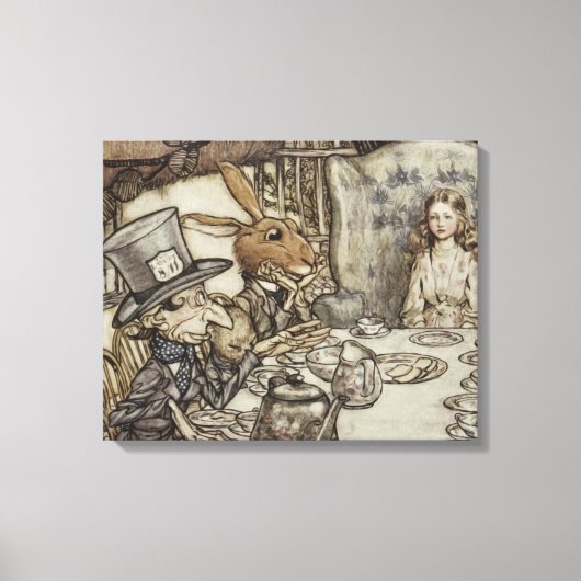 Alice Birthday Unverjaardagskonijn Hatter Party Canvas Afdruk (Voorkant)