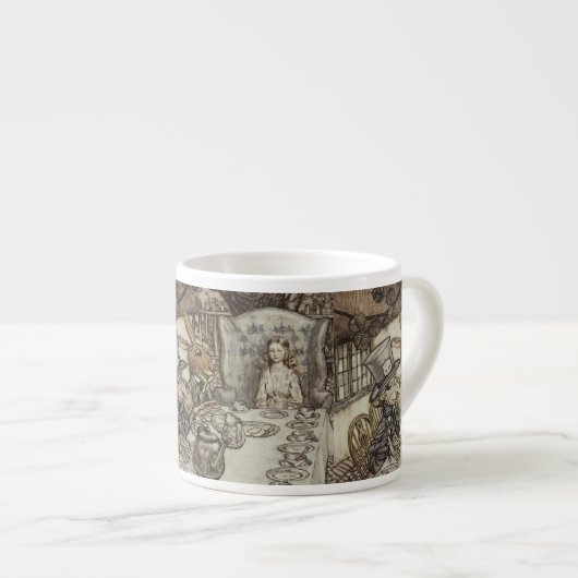 Alice Birthday Unverjaardagskonijn Hatter Party Espresso Kop (Voorkant rechts)