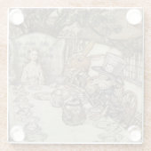 Alice Birthday Unverjaardagskonijn Hatter Party Glazen Onderzetter (Achterkant)