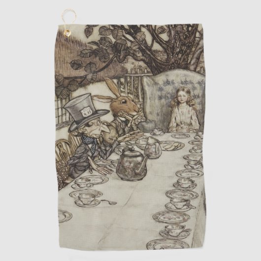 Alice Birthday Unverjaardagskonijn Hatter Party Golfhanddoek (Voorkant)