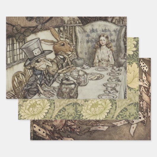 Alice Birthday Unverjaardagskonijn Hatter Party Inpakpapier Vel (Set)