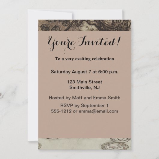 Alice Birthday Unverjaardagskonijn Hatter Party Kaart (Voorkant)