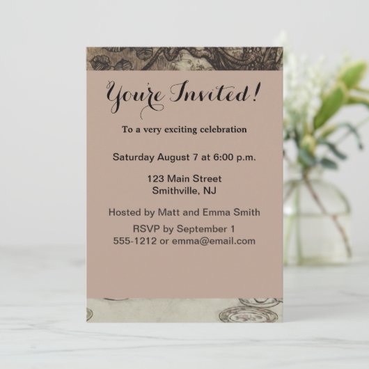 Alice Birthday Unverjaardagskonijn Hatter Party Kaart (Staand voorkant)