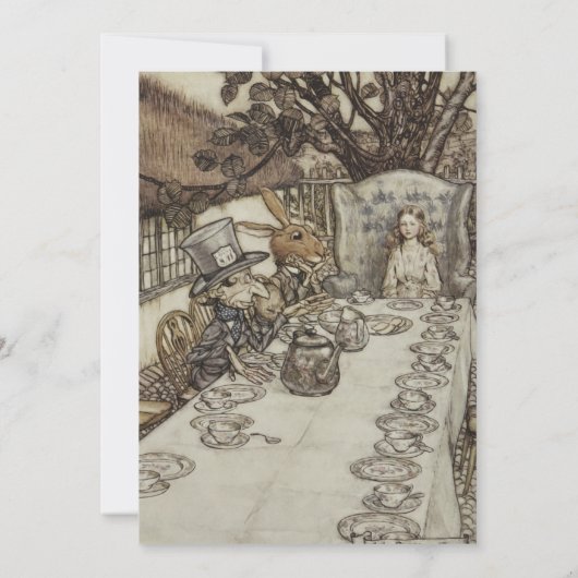 Alice Birthday Unverjaardagskonijn Hatter Party Kaart (Achterkant)
