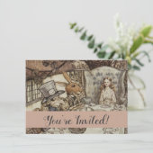 Alice Birthday Unverjaardagskonijn Hatter Party Kaart (Staand voorkant)