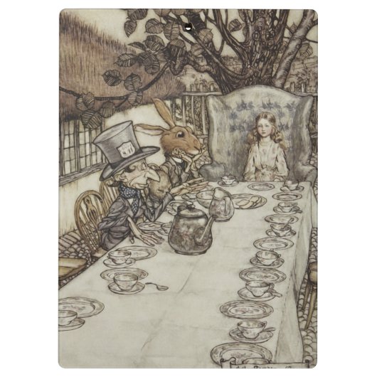 Alice Birthday Unverjaardagskonijn Hatter Party Klembord (Achterkant)