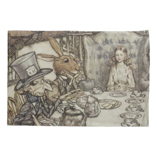 Alice Birthday Unverjaardagskonijn Hatter Party Kussensloop (Achterkant)