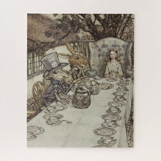 Alice Birthday Unverjaardagskonijn Hatter Party Legpuzzel (Verticaal)