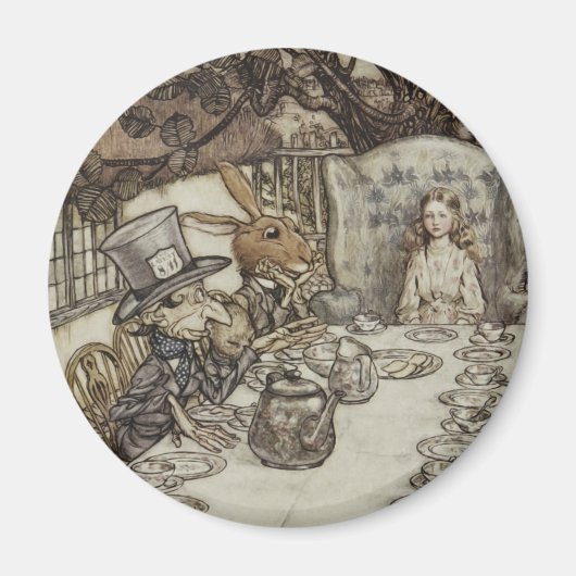 Alice Birthday Unverjaardagskonijn Hatter Party Magneet (Voorkant)