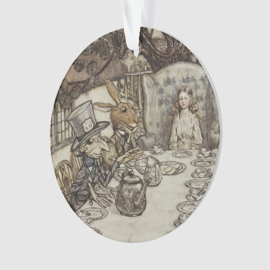 Alice Birthday Unverjaardagskonijn Hatter Party Ornament (voorkant)