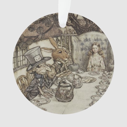 Alice Birthday Unverjaardagskonijn Hatter Party Ornament (voorkant)