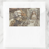 Alice Birthday Unverjaardagskonijn Hatter Party Rechthoekige Sticker (Tas)