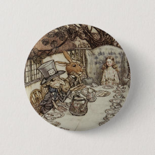 Alice Birthday Unverjaardagskonijn Hatter Party Ronde Button 5,7 Cm