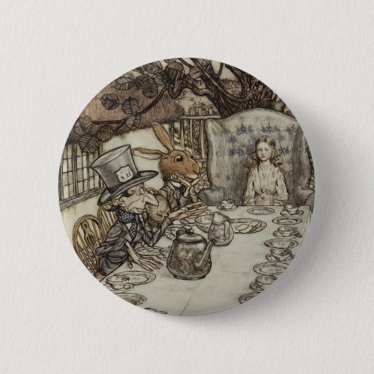 Alice Birthday Unverjaardagskonijn Hatter Party Ronde Button 5,7 Cm (Voorkant)