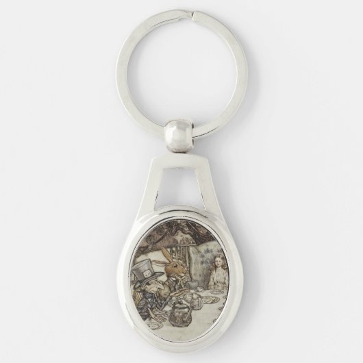 Alice Birthday Unverjaardagskonijn Hatter Party Sleutelhanger (Voorkant)